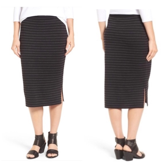 Eileen Fisher Dresses & Skirts - Eileen Fisher Merino Wool Striped Pencil Skirt S